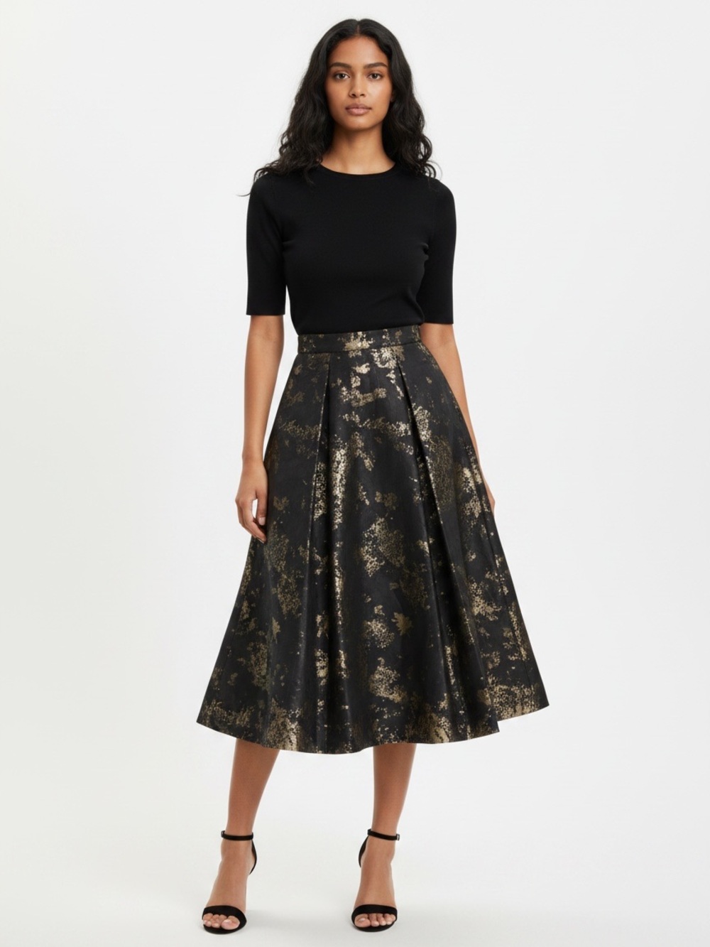 Ryan Roberts pleated linen lined pleated skirt